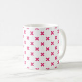 Mug Fuchsia croix sur le blanc (Devant droit)