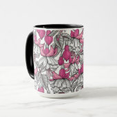 Mug Fuchsia en blanc et rose (Devant gauche)