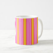 Mug Fuchsia et jaune cinq bandes motif (Devant droit)