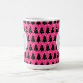 Mug Fuchsia Moderne Et Monogramme D'Arbre De Noël Noir (Centre)