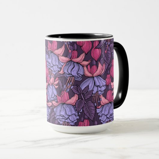 Mug Fuchsia rose et violet (Devant droit)