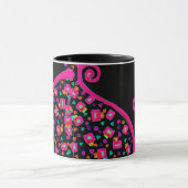 MUG FUCHSIE ROSE NOIR DÉCO MONOGRAM ABSTRAIT (Centre)