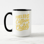 Mug Fueled by Caffeine and Chaos Funny Sarcastic (Gauche)