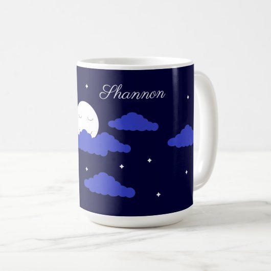 Mug Full Moon at Midnight & Stars: (Devant droit)
