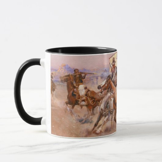 Mug Fumée d'un. 45, 1908 par Charles Marion Russell (Gauche)