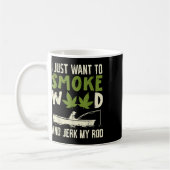 Mug Fumer De L'Herbe Et Secouer Ma Canne Pêcheur De Ch (Gauche)