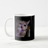 Mug Fumer drôle Chat, Cigarette Kitty Gen Z Mème, Chat (Gauche)