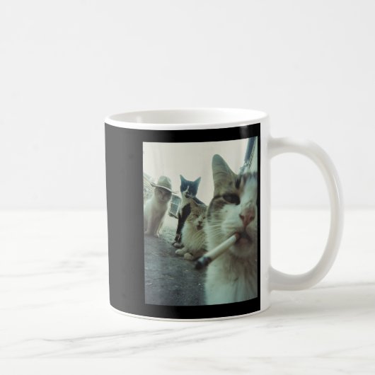 Mug Fumer Mème Chat Drôle Cadeaux Pour Hommes Femmes (Droite)