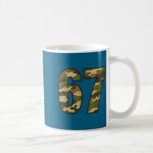 Mug Fun 67 Six Seven Hunting Camo 6 7 Meme Gen Alpha C (Droite)