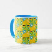 Mug Fun Ananas Flower Blue (Devant gauche)