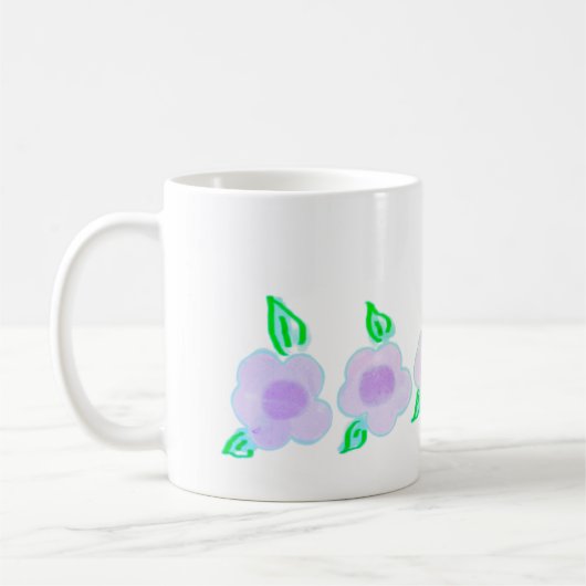 Mug Fun Aquarelle Purple Fleurs (Gauche)