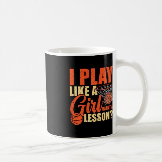 Mug Fun Basketball Je Joue Comme Une Fille (Droite)