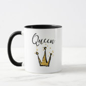 Mug Fun Black and Gold Queen Parties scintillant Crown (Gauche)