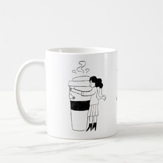 Mug FUN BLACK & WHITE freehand drawing original (Gauche)
