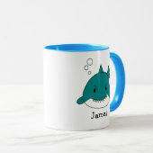 Mug Fun Blue Shark Personnalisé (Devant droit)