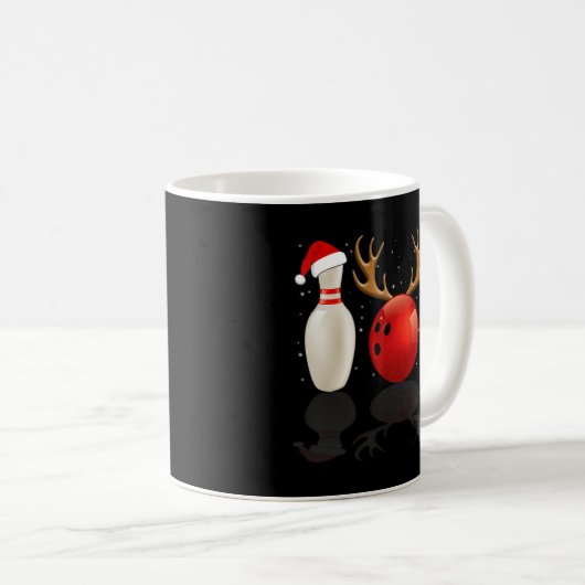 Mug Fun Bowling Noël Noël Chapeau Noël Lumières Cadeau (Devant droit)