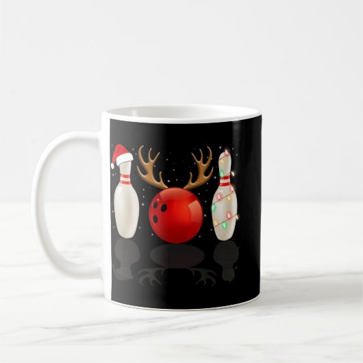 Mug Fun Bowling Noël Noël Chapeau Noël Lumières Cadeau (Gauche)