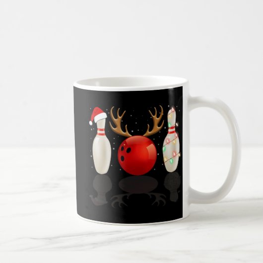 Mug Fun Bowling Noël Noël Chapeau Noël Lumières Cadeau (Droite)