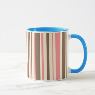 Mug Fun brun rose rayé