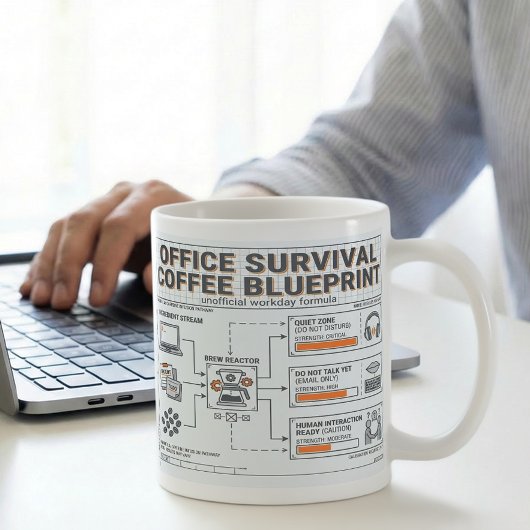 Mug Fun Caffeine Infusion Blueprint for Office Workers