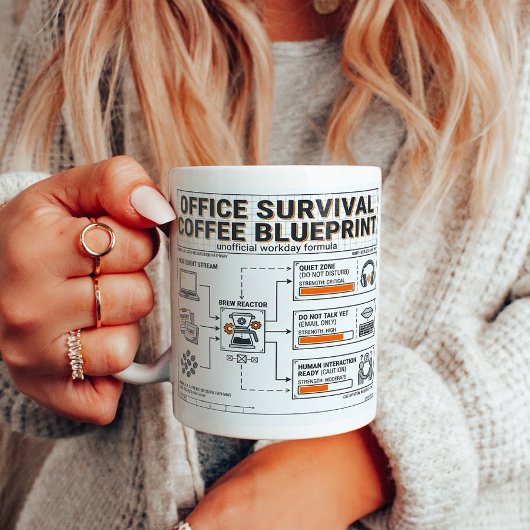 Mug Fun Caffeine Infusion Blueprint for Office Workers