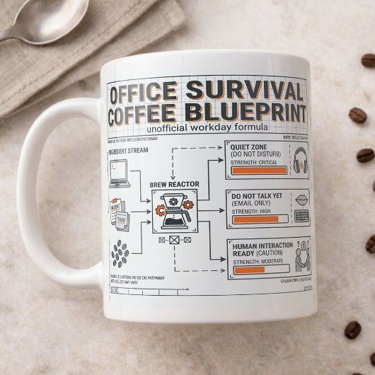 Mug Fun Caffeine Infusion Blueprint for Office Workers
