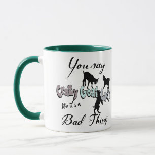 Mug FUN CHAT Vous Dites Crazy Goat Lady Cool SW Past