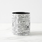 Mug Fun Chats Noir et Blanc tendance Patterned (Centre)