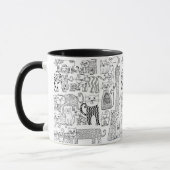 Mug Fun Chats Noir et Blanc tendance Patterned (Gauche)