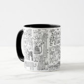Mug Fun Chats Noir et Blanc tendance Patterned (Devant gauche)