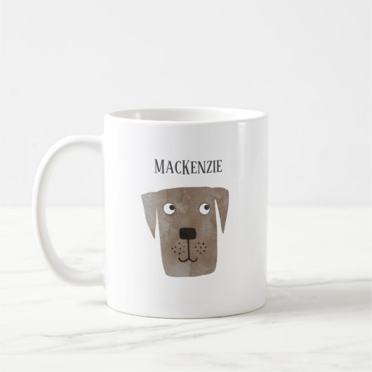 Mug Fun Chocolat Labrador Retriever Chien Personnalisé (Gauche)