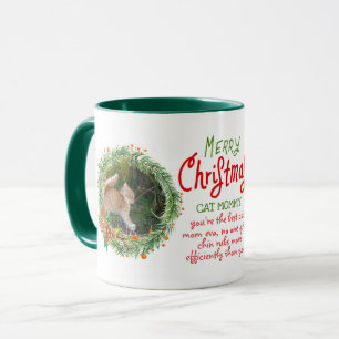 Mug Fun Christmas for Cat Moms - Ajouter 2 Photos et T