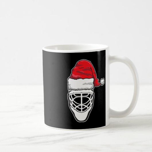 Mug Fun Christmas Hockey Goalie Masque Santa Hat Xmas  (Droite)