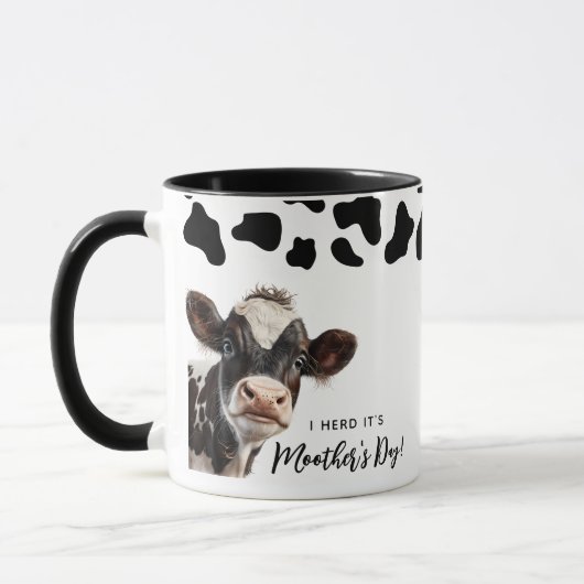 Mug Fun Cow 'I Herd It's Moother's Day' Maman (Gauche)