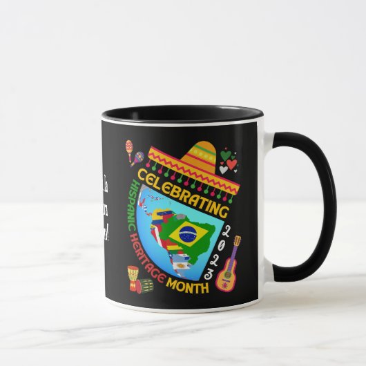 Mug Fun Custom Célébrer HISPANIC HISPANIC HERITAGE MOI (Droite)