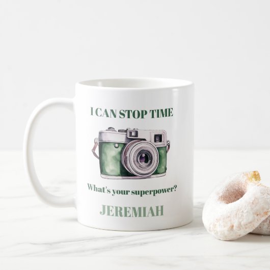 Mug Fun Custom Je peux arrêter Time Photographes (Avec donut)
