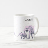 Mug Fun Cute d Rose Elephants Moderne (Devant droit)