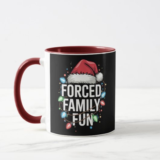 Mug Fun de famille forcé Sarcastique Noël drôle (Gauche)