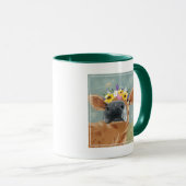 Mug Fun de ferme - Vache avec couronne de fleurs (Devant droit)