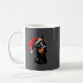 Mug Fun Doberman Dog Christmas Lights Santa Hat Long S (Gauche)