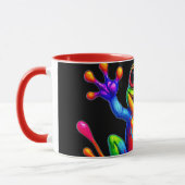 Mug fun et éclatant, grenouille colorée joyeuse. (Gauche)