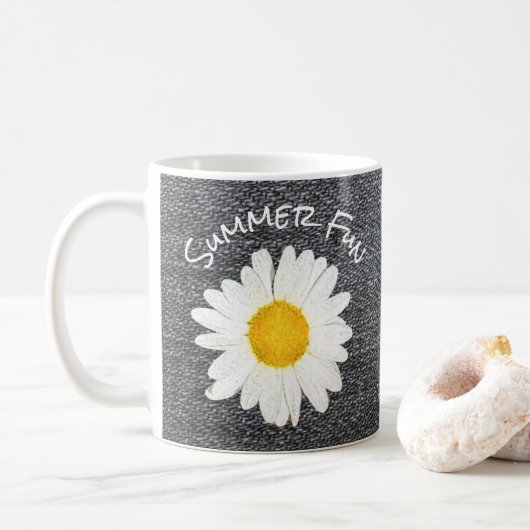Mug Fun été Faisy Flower sur gris Personnalisé (Avec donut)