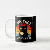 Mug Fun Fact I Don't Care Funny Black Cat Saying Quote (Gauche)