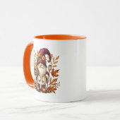 Mug Fun Fall gnome saisonnier ajouter monogramme Thank (Devant gauche)