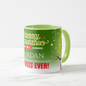 Mug Fun Festin meilleur patron jamais avec Snowman Noë (Devant droit)