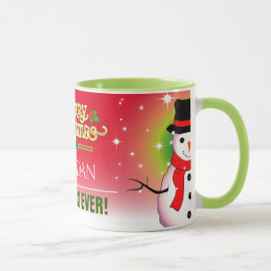 Mug Fun Festin meilleur patron jamais avec Snowman Noë