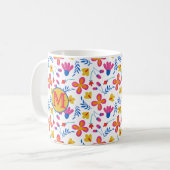 Mug Fun Fiesta Floral Customisé initial (Devant gauche)