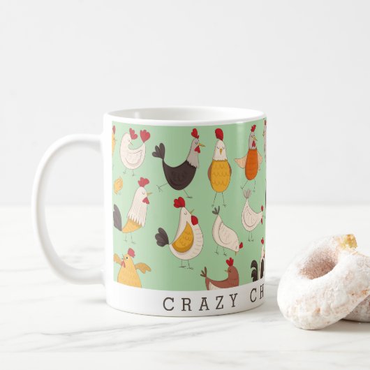 Mug Fun fou poule dame (Avec donut)