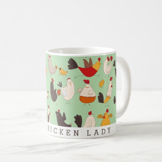 Mug Fun fou poule dame (Devant droit)