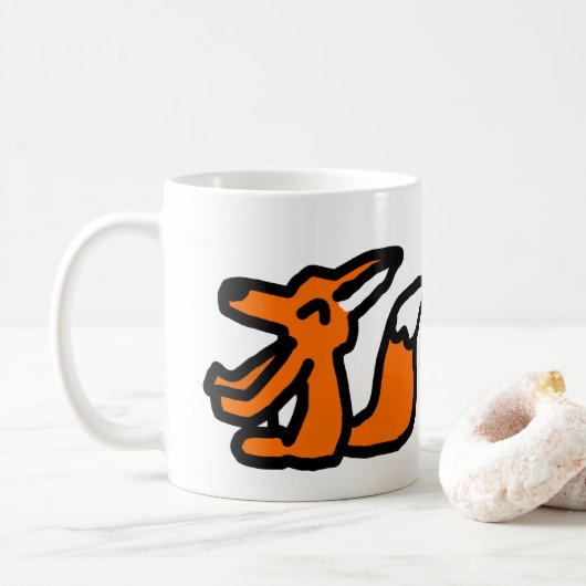 Mug Fun Fox Drawing (Avec donut)